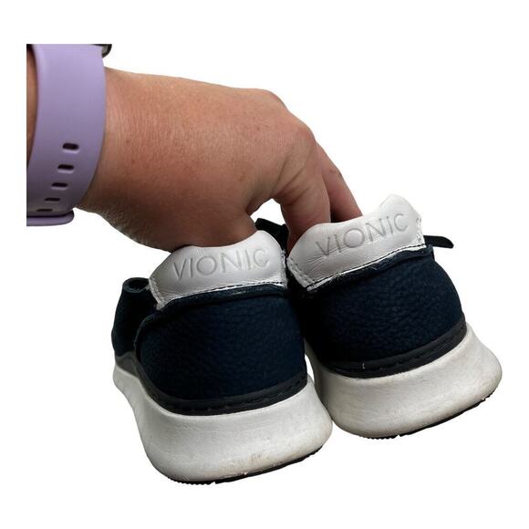 Vionic Joey Dark Navy Blue Perforated Lace Up Casual Sneakers Women's Size 6 - Picture 2 of 7